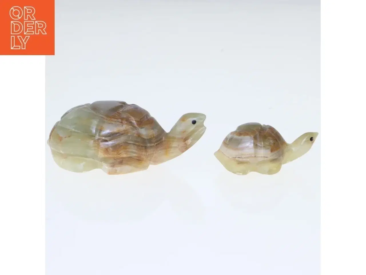 Billede 1 - Onyxfigurer af skildpadder (str. 7 cm. og 4,5 cm)