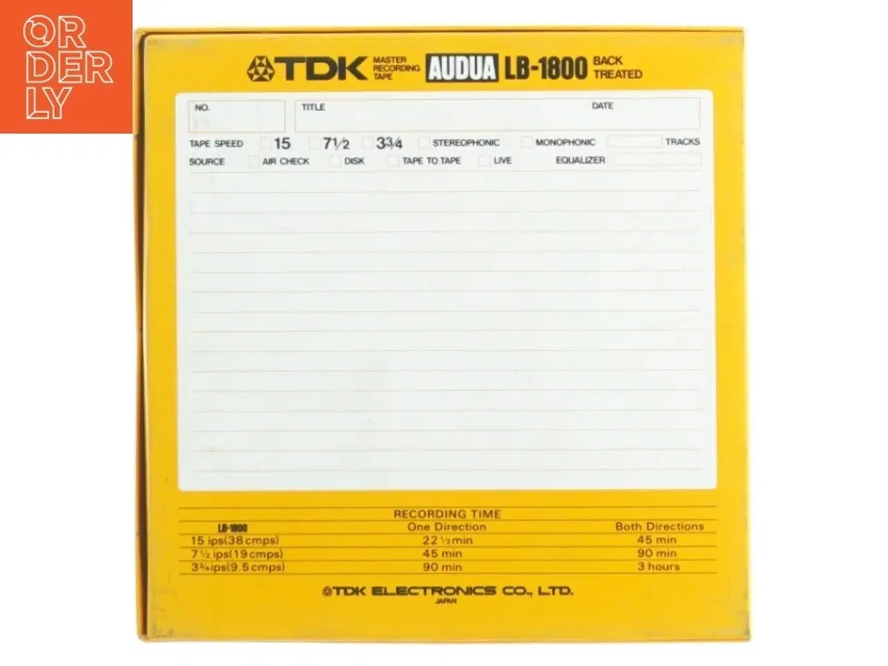 Billede 2 - TDK Audua LB-1800 Master Båndoptagerbånd (str. 28x28 x 2 cm)