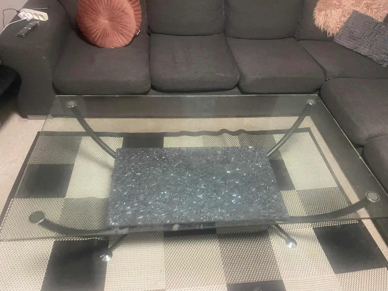 Billede 2 - Sofabord i hærdet glas og marmor
