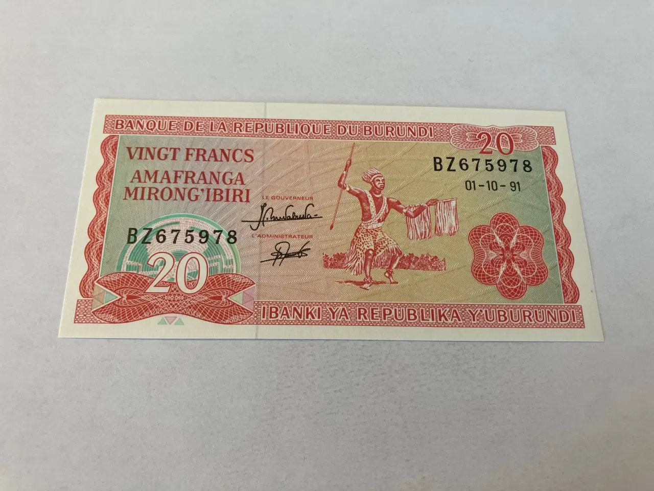 Billede 1 - 20 Francs Burundi 1991