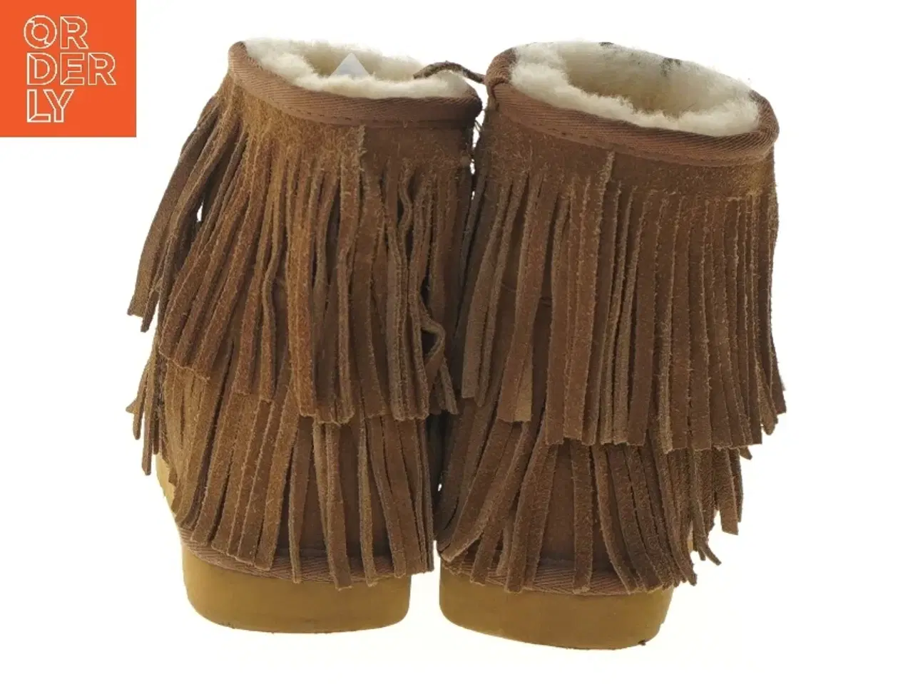 Billede 4 - Brune ruskind-støvler fra Molo med frynser (str. 27-28 )