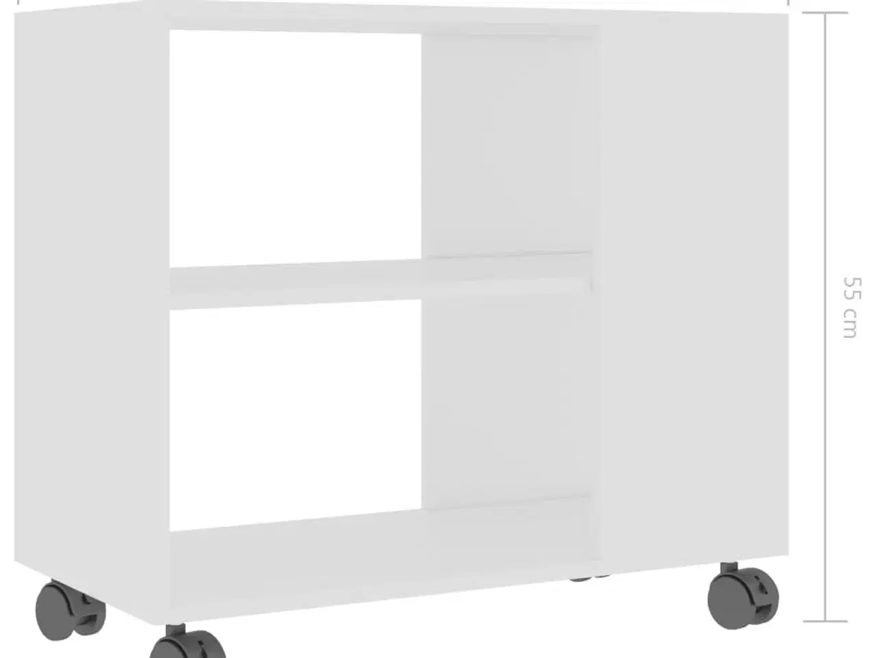 Billede 6 - Sidebord 70x35x55 cm konstrueret træ hvid