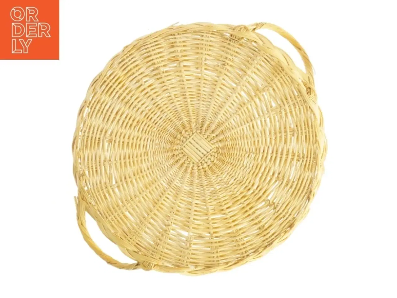 Billede 3 - Stor Rund flettet kurv med håndtag (str. Ø 30 cm)