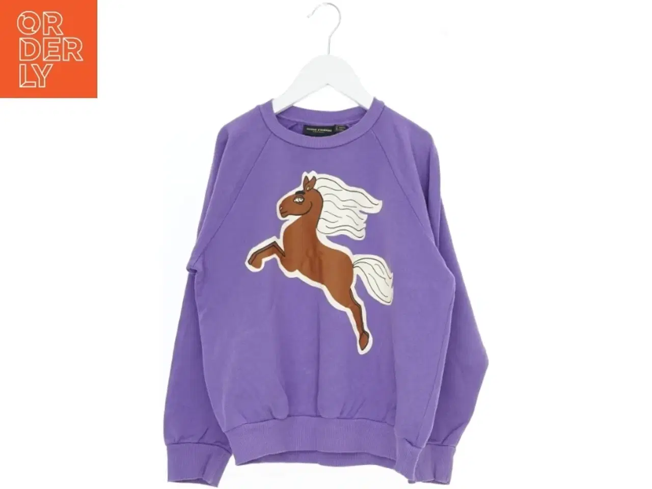 Billede 1 - Lilla sweatshirt med hestemotiv fra Mini Rodini (str. 128)