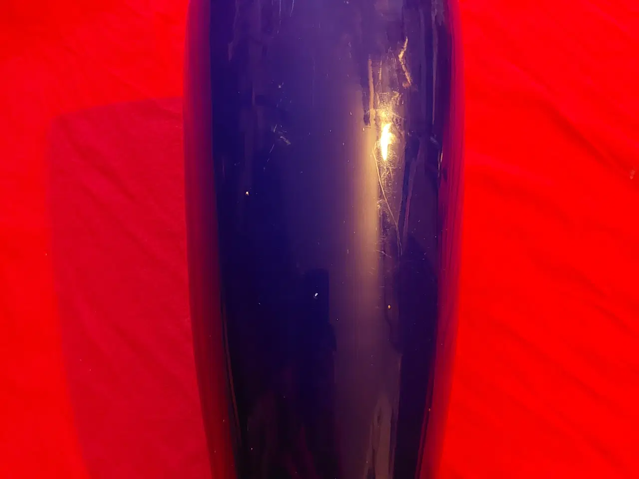 Billede 5 - Stor rundt glas vase i kongeblå farve