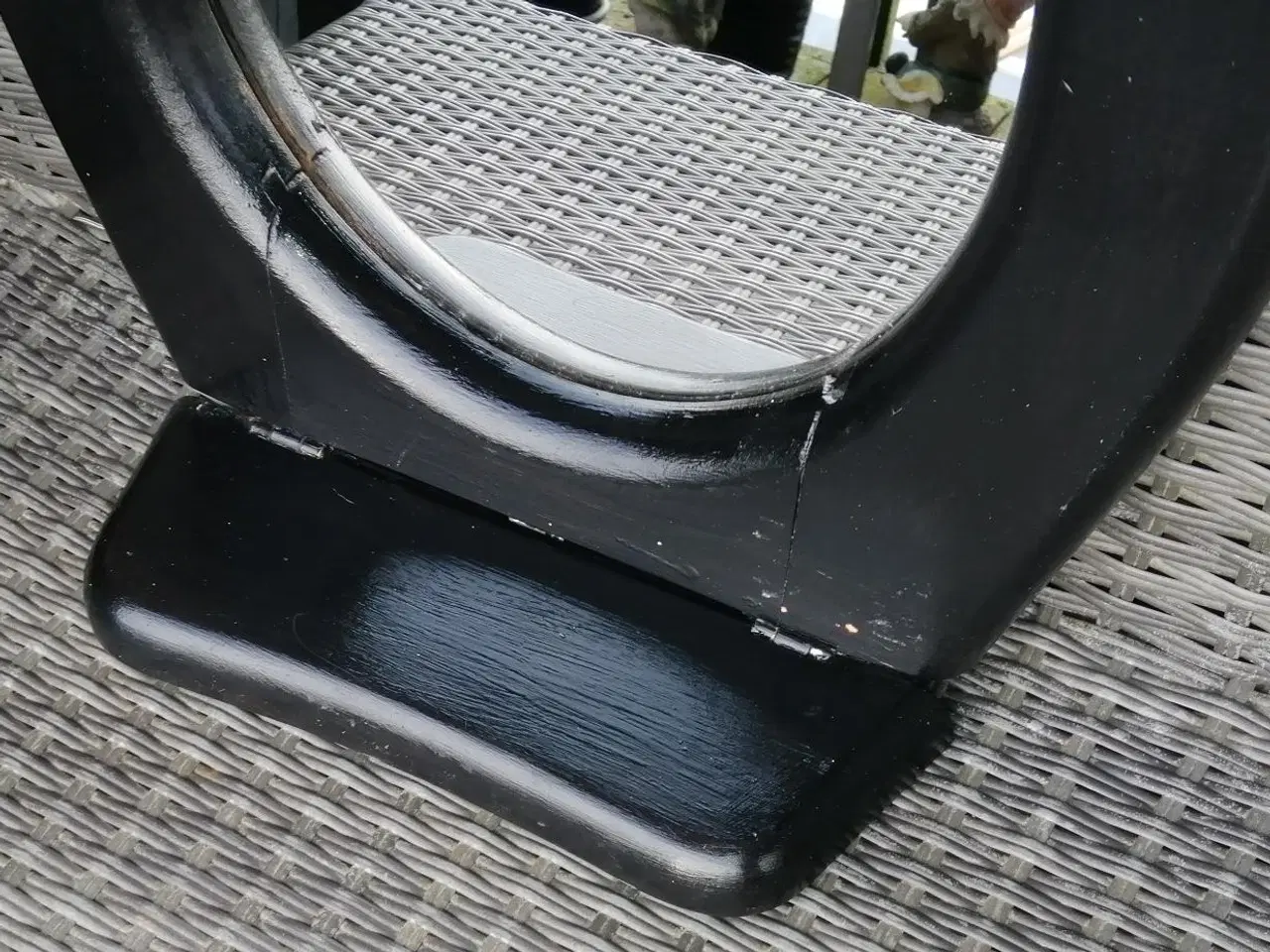 Billede 3 - GAMMELT TOILETSÆDE SPEJL M/HYLDE, 40X45 CM