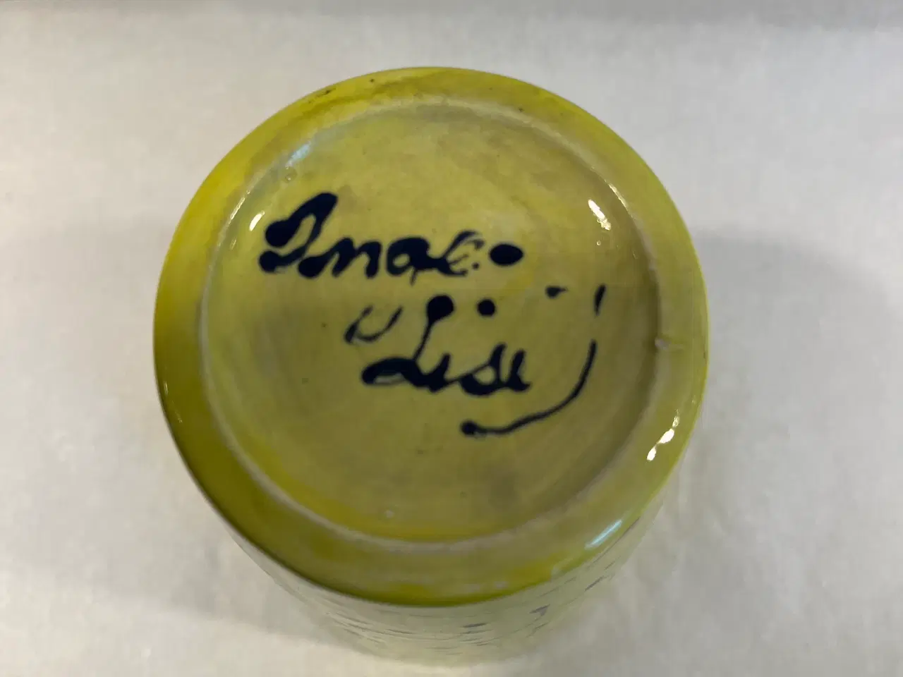 Billede 3 - Inge-Lise Keramik Krus gult med sort og grønt møns