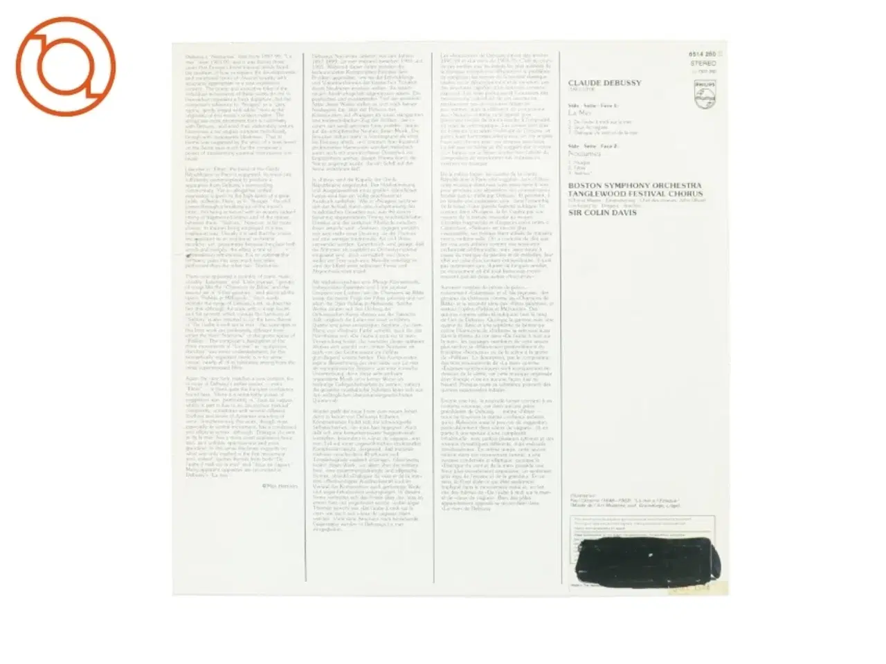 Billede 3 - Debussy; La mer, Trois nocturnes fra Philips (str. 30 cm)