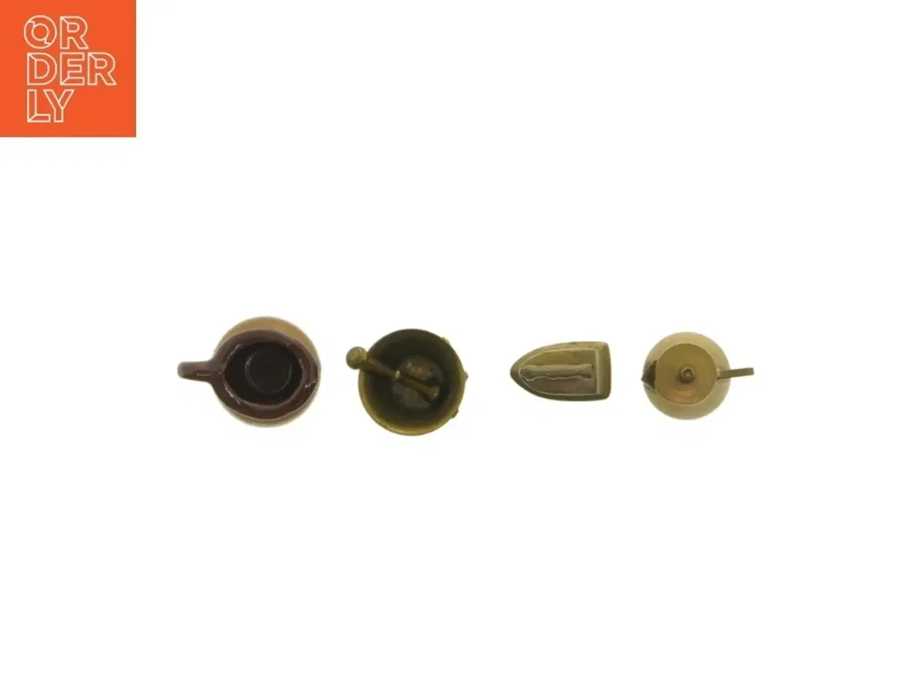 Billede 3 - Miniature messing og keramik dekorationer (str. 4 x 3 cm)