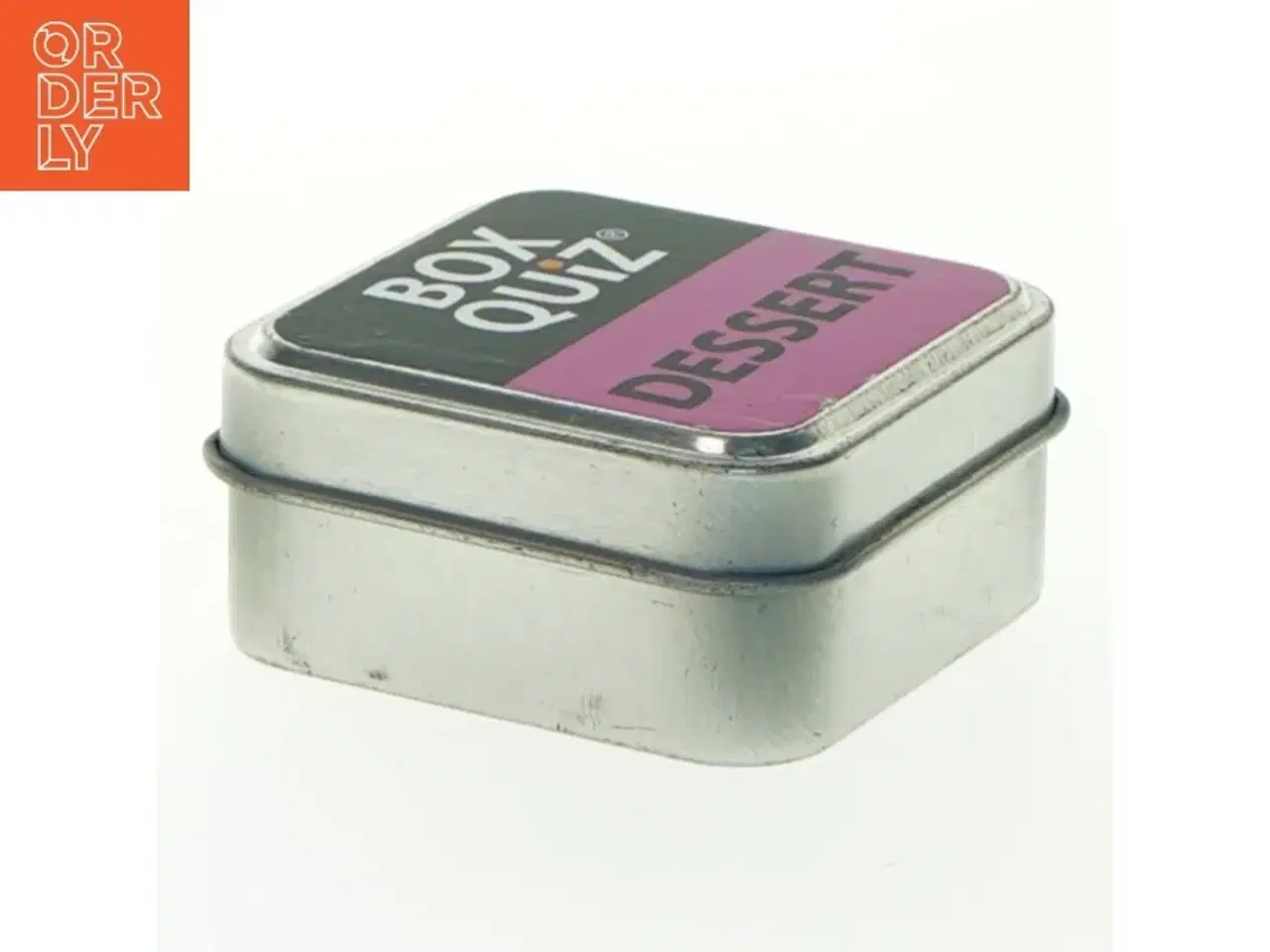 Billede 5 - Quizspil om desserter, lille metalæske (str. 6x6x3 cm)