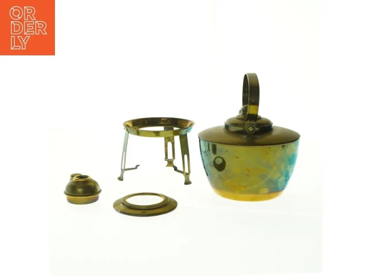 Billede 2 - Gammel messing thekande (str. 20 x 16 cm)