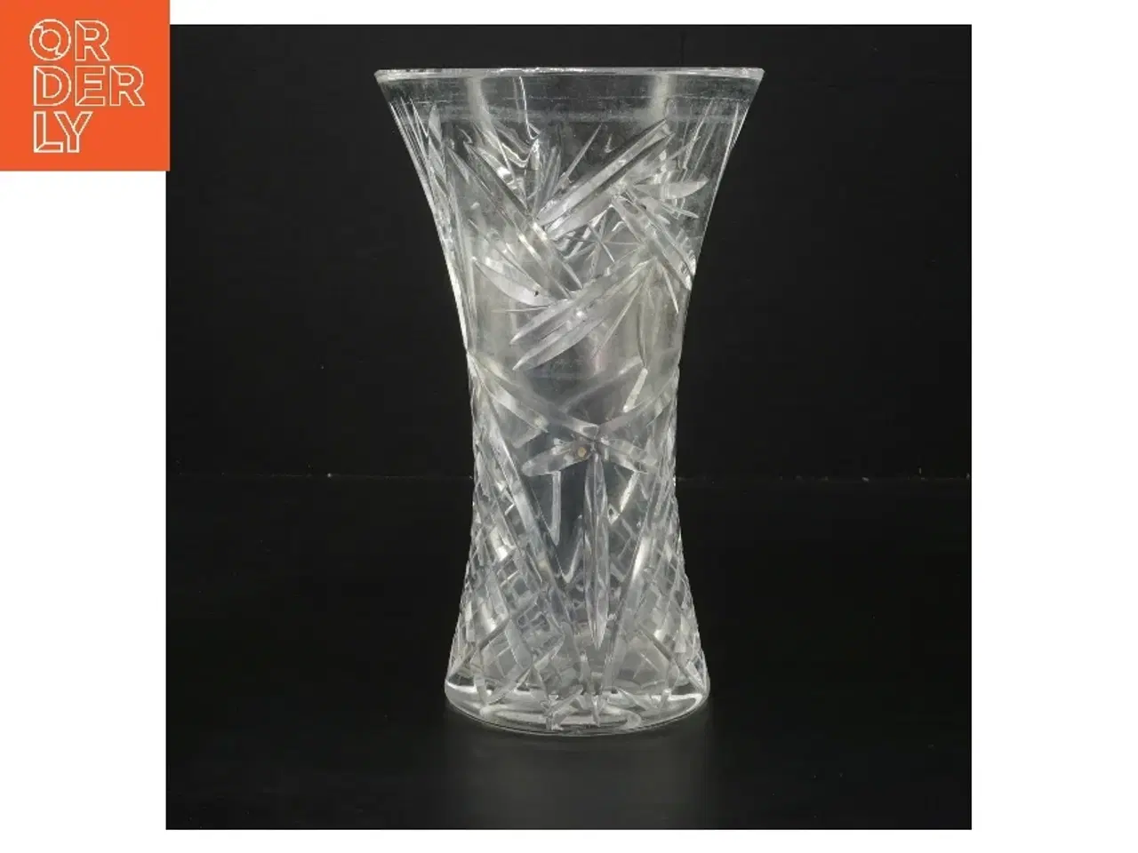 Billede 1 - Glasvase med mønster (str. Ø 12,5 cm højde 20,5 cm)