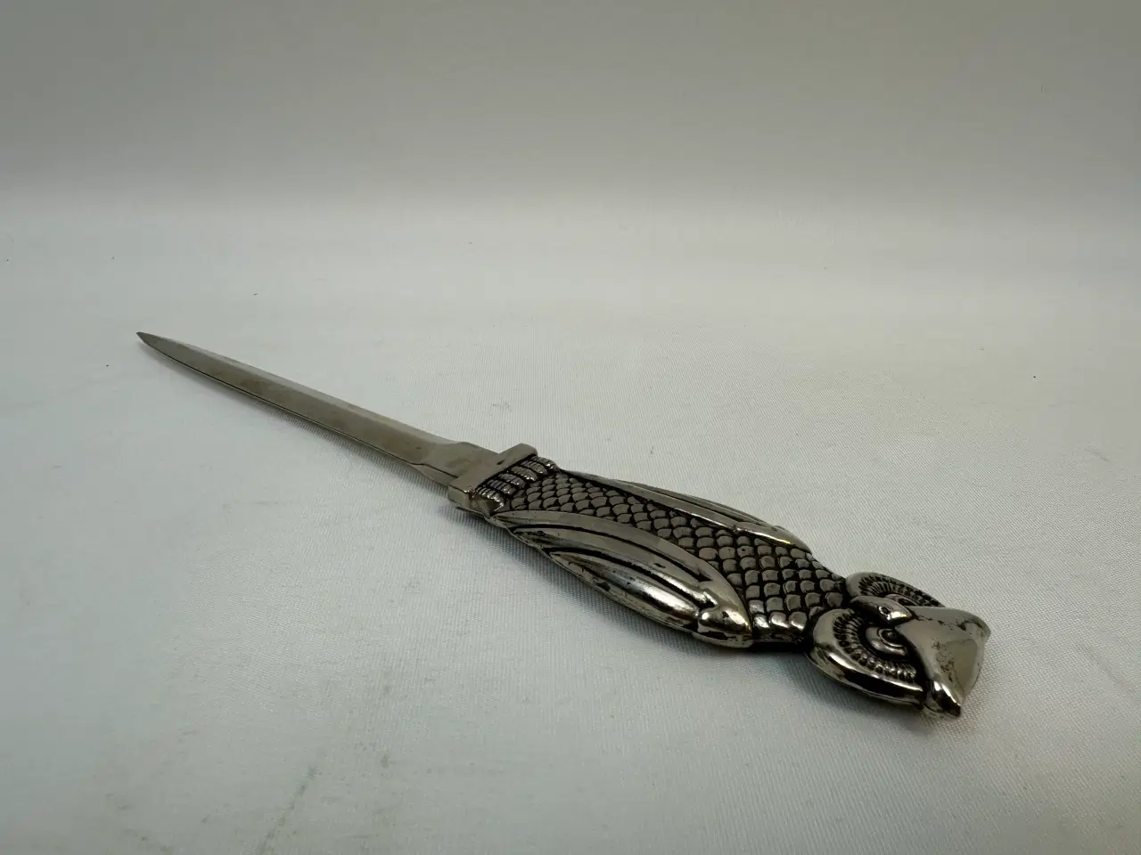 Billede 5 - Vintage brevåbner / brevkniv i stål m. ugle