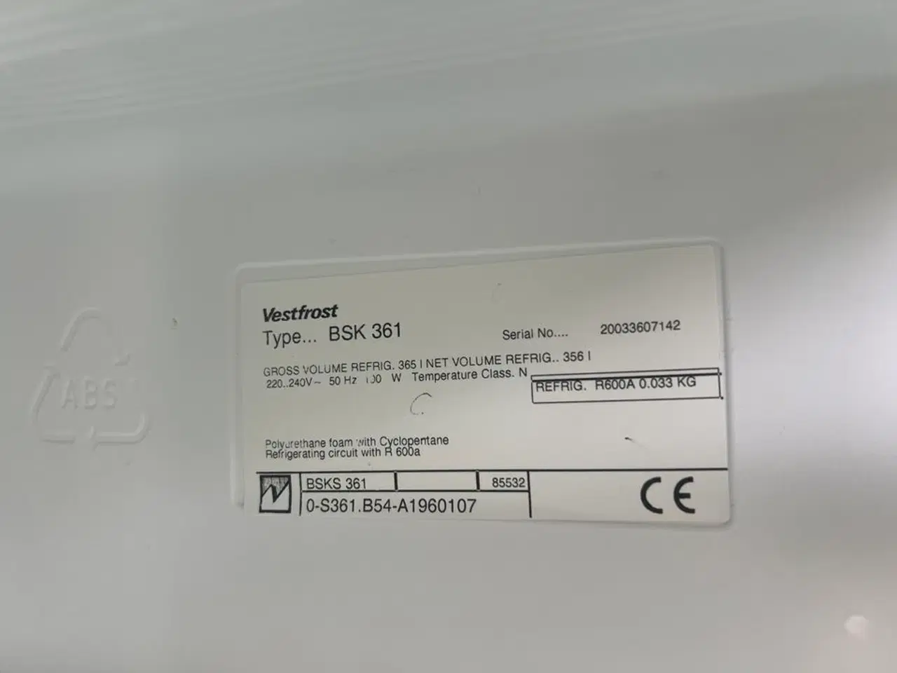 Billede 3 - Køleskab VESTFROST BSK 361