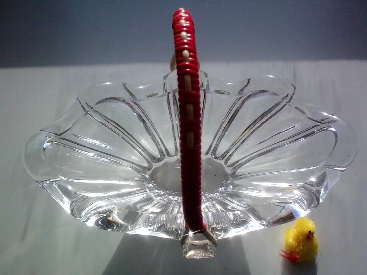 Billede 3 - Glaskurv aflang facet glaskål retro viklet flet 