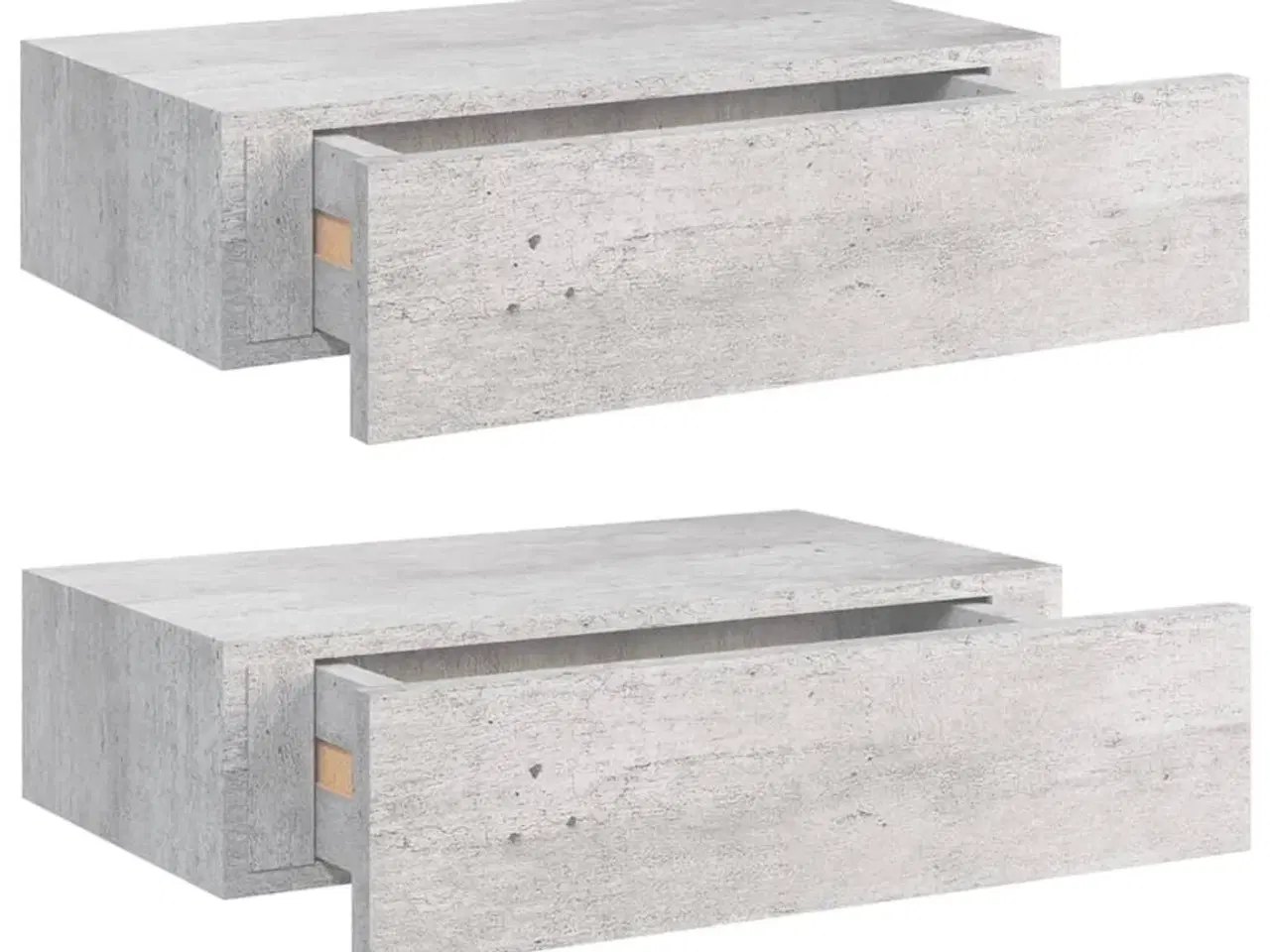 Billede 2 - Hylder med skuffe 2 stk. 40x23,5x10 cm MDF betongrå