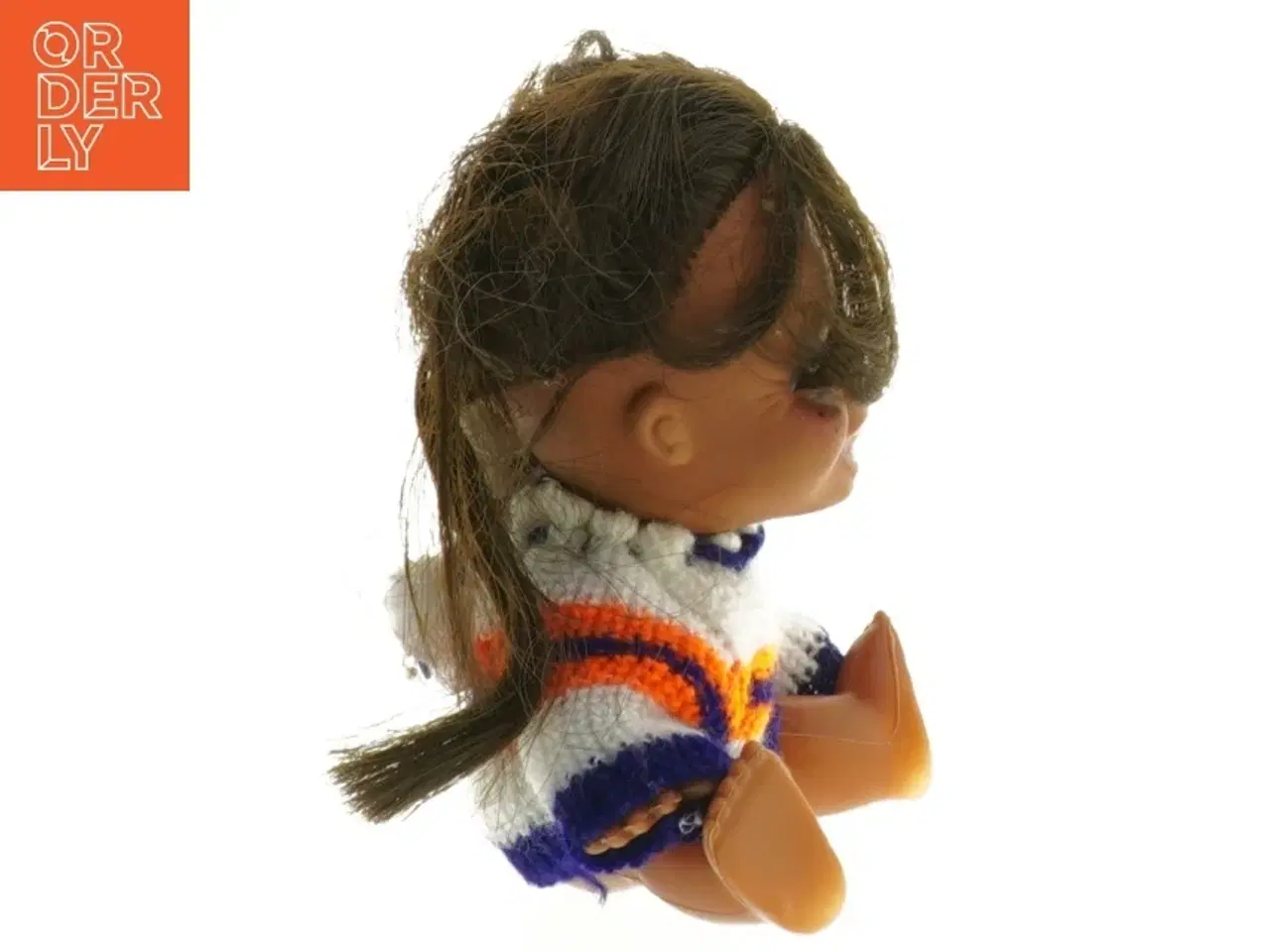 Billede 2 - Lille dukke med stribet sweater (str. 16 cm)