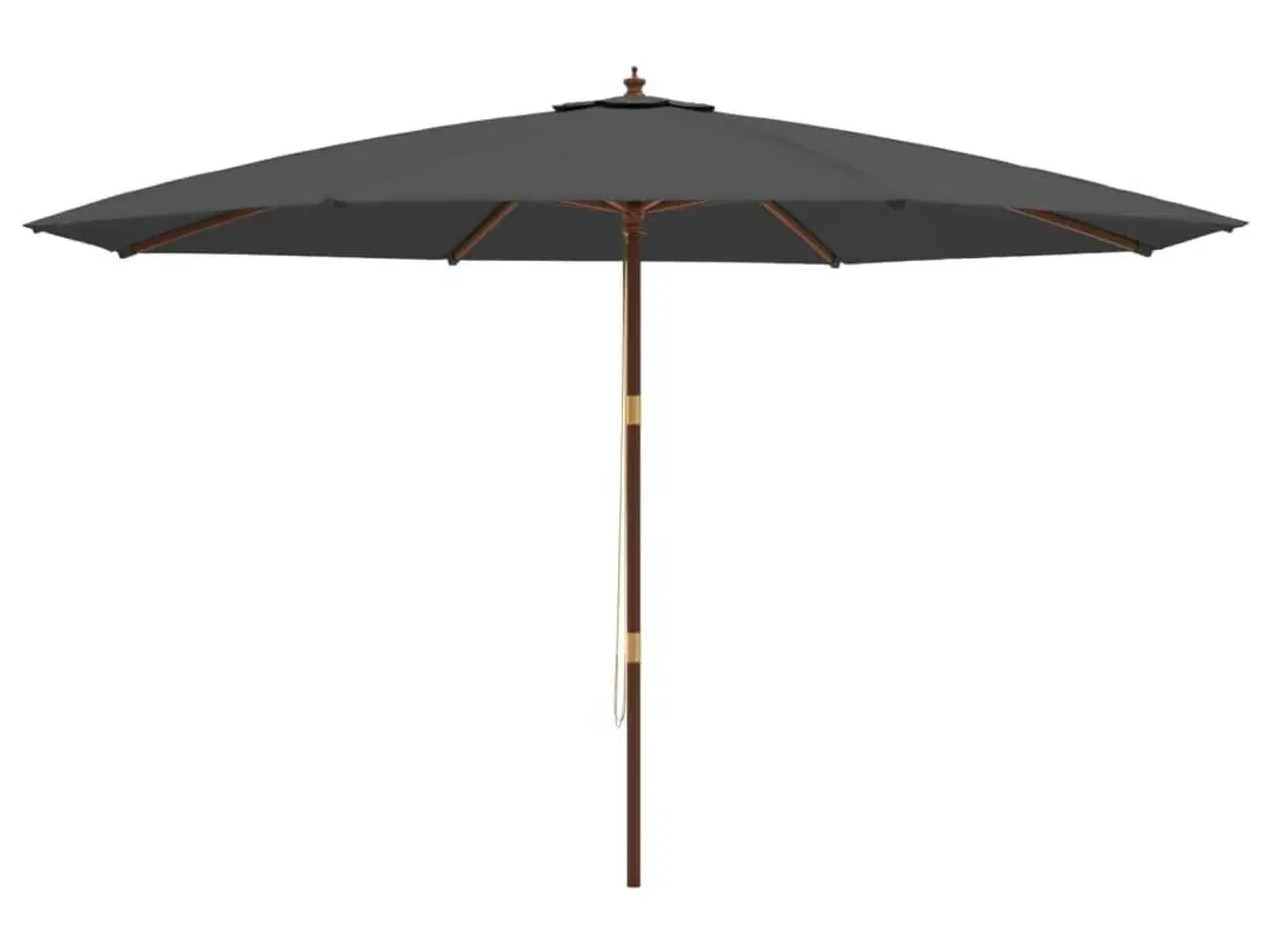 Billede 4 - Haveparasol med træstang 400x273 cm antracitgrå