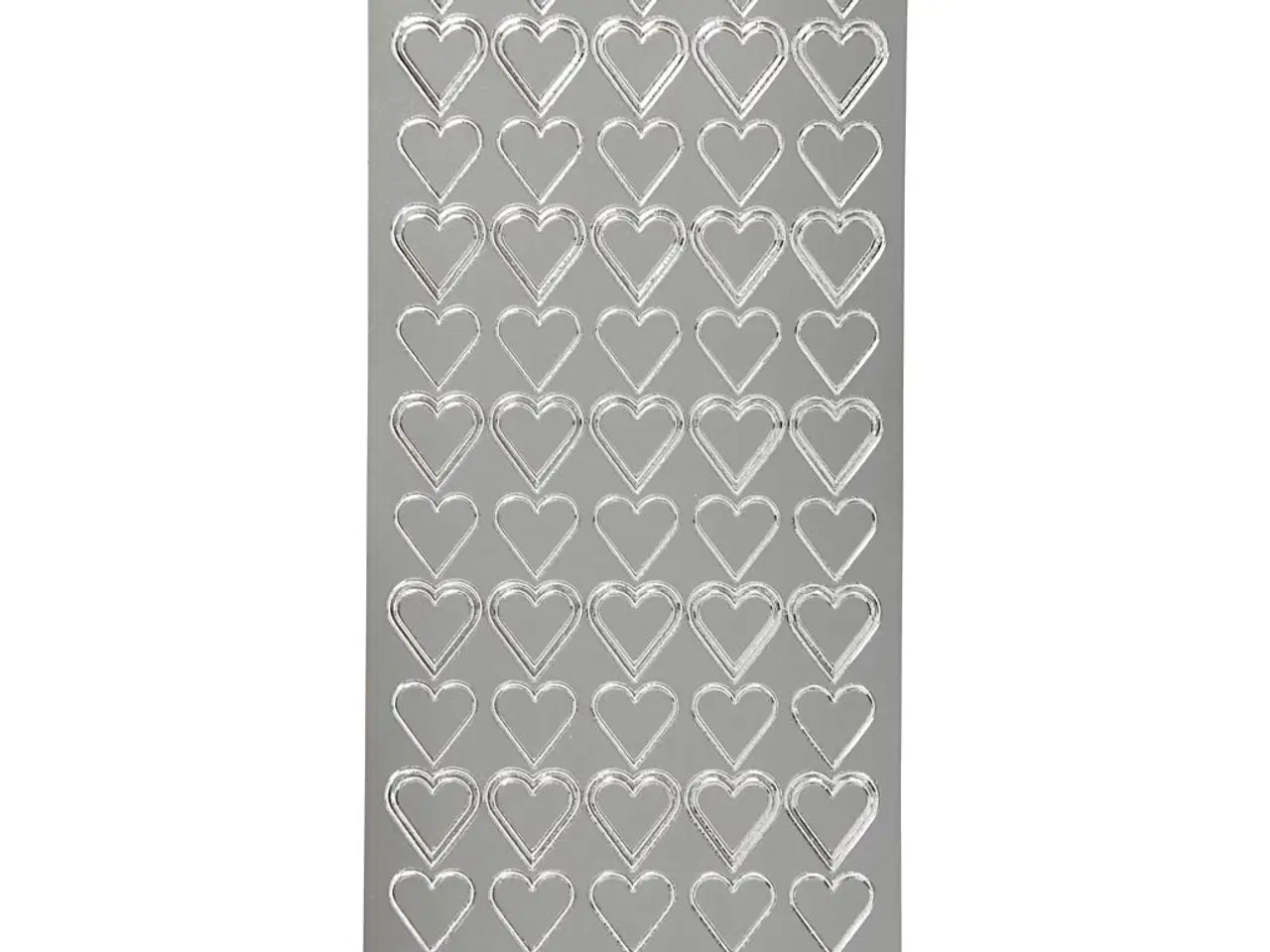 Billede 1 - Sølv Hjerte Stickers - 10x23 cm, 1 ark