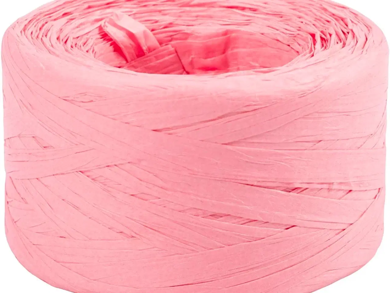Billede 1 - Raffia Papirgarn, B: 7-8 mm, lys rosa, 100m/ 1 rl.