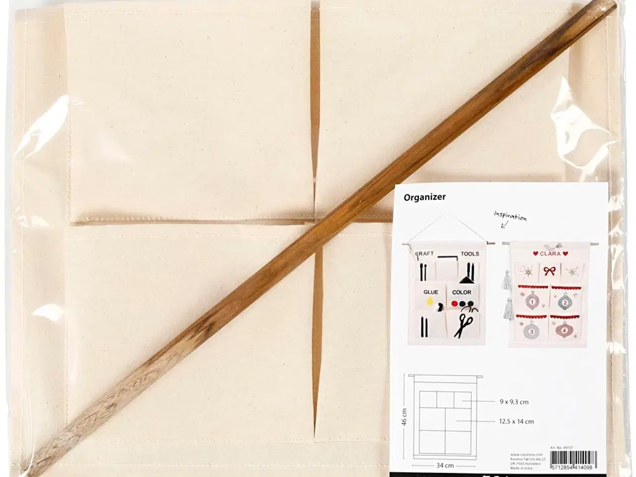 Billede 1 - Praktisk Lommeophæng i Lys Natur - 46x34 cm