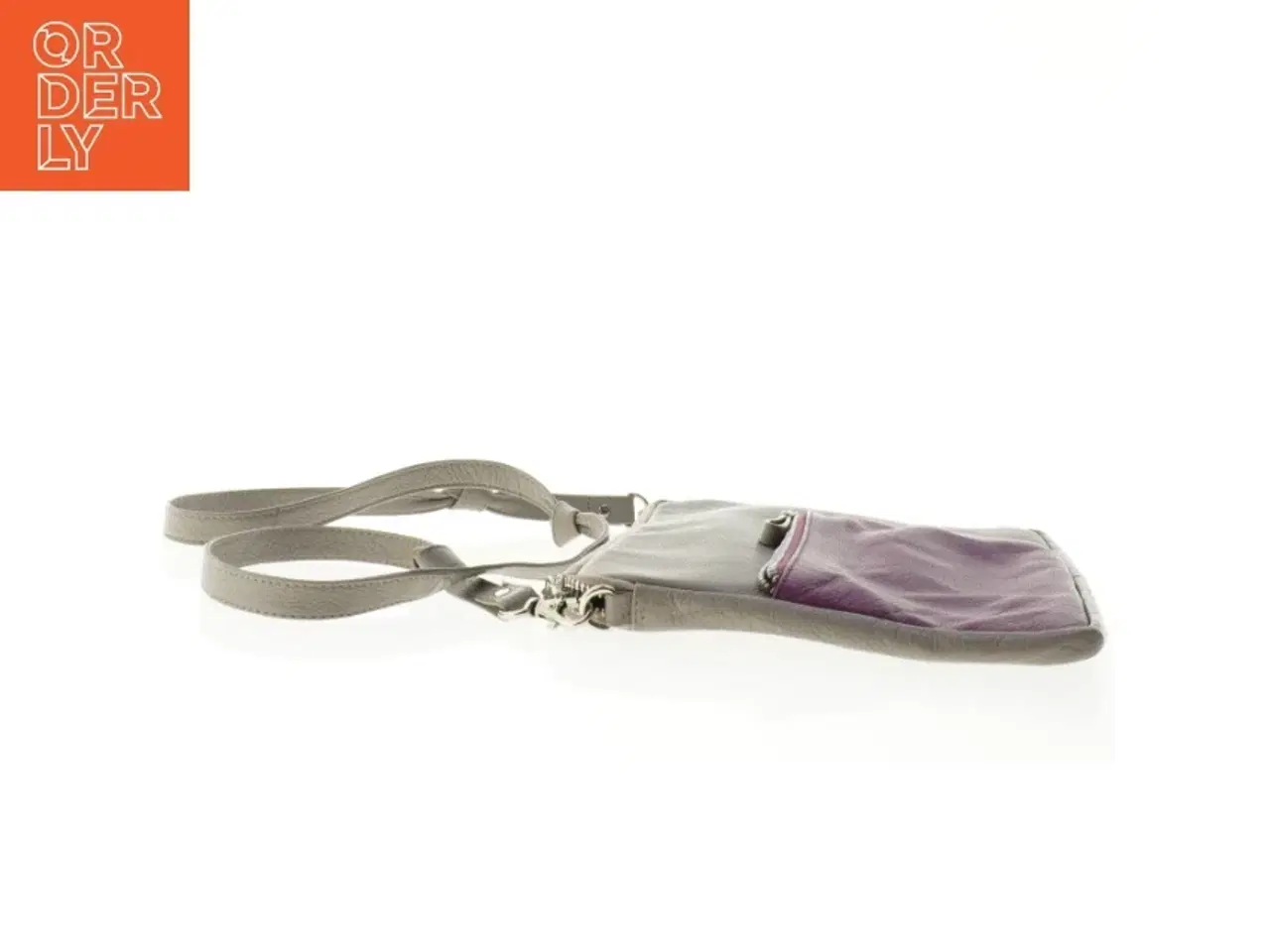 Billede 5 - Skuldertaske i læder med farveblok-design fra Aura (str. 28 x 22 cm)