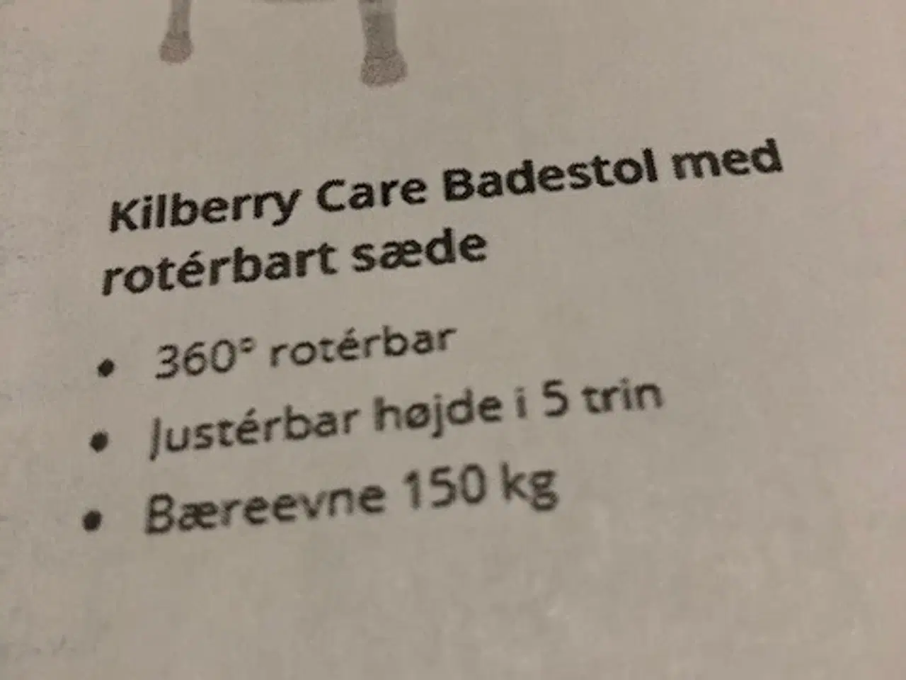 Billede 1 - Badestol med roterbart sæde