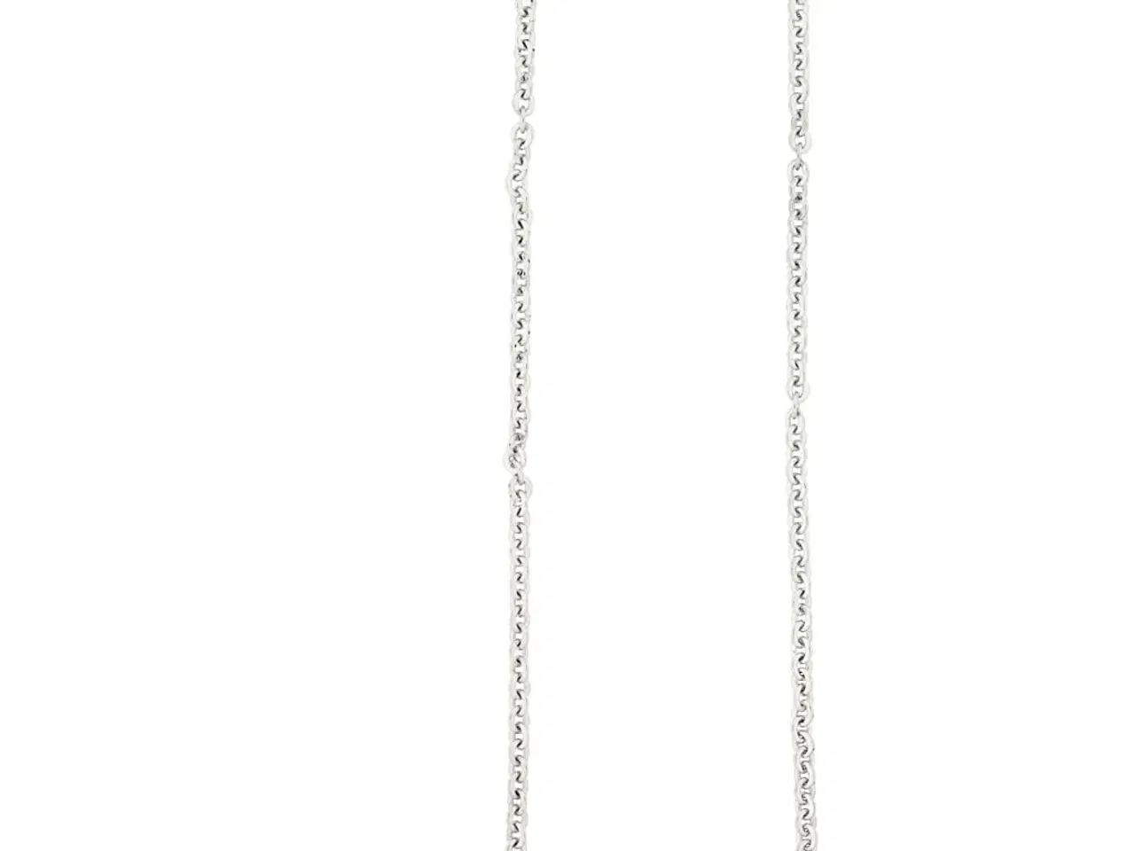 Billede 1 - Elegante forsølvede øreringe med kæde, 70 mm