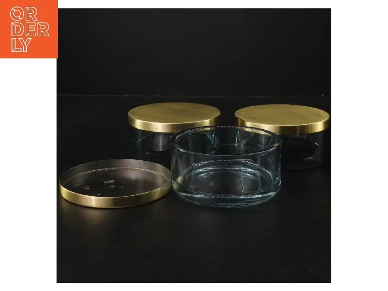 Billede 2 - Opbevaringsglas med messinglåg (str. 3 stk Ø 11 cm) fra Mette Diemer