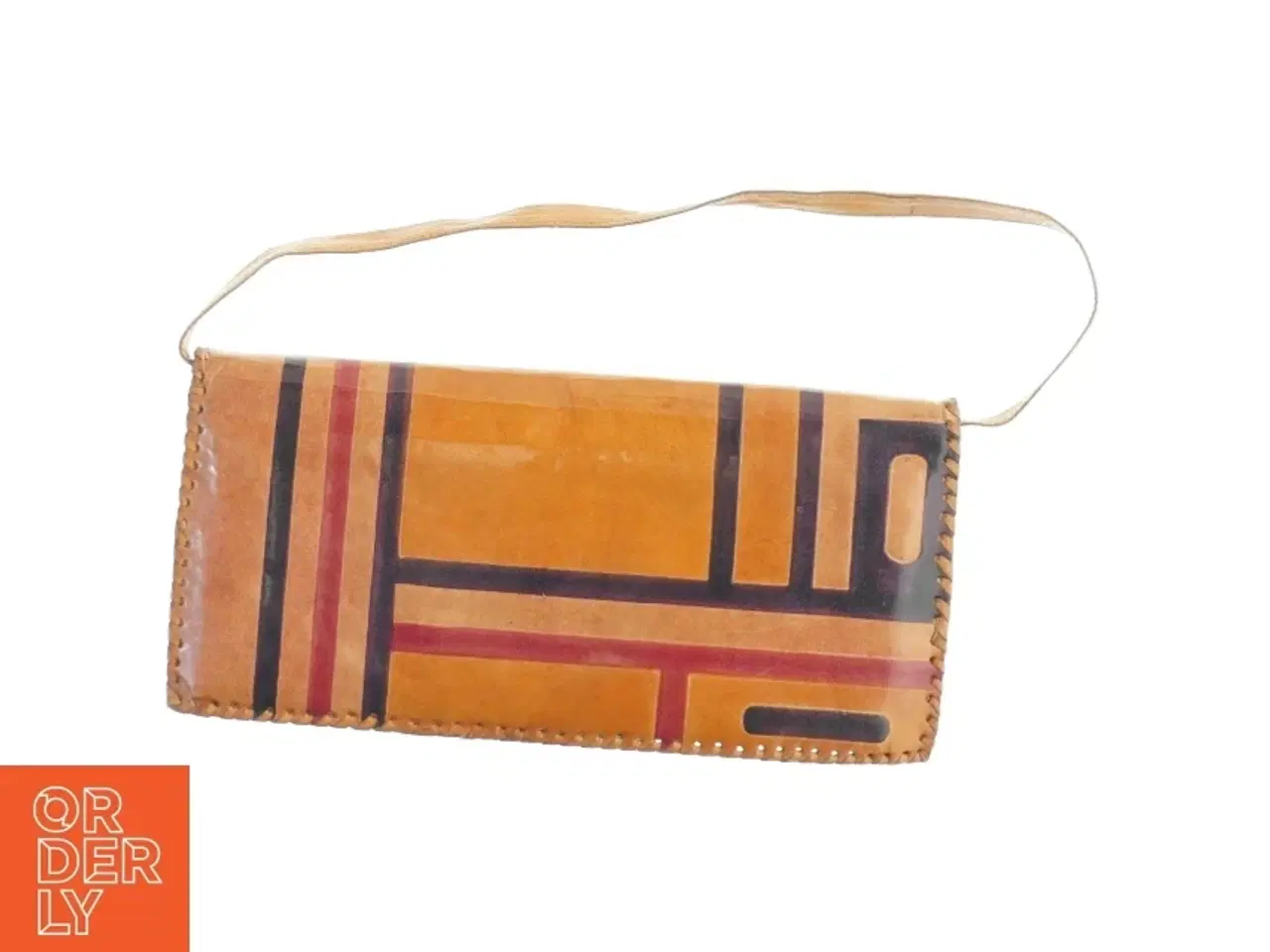 Billede 1 - Vintage Retro Læder Clutch Taske med Skulder strop (str. 30 x 14 cm)