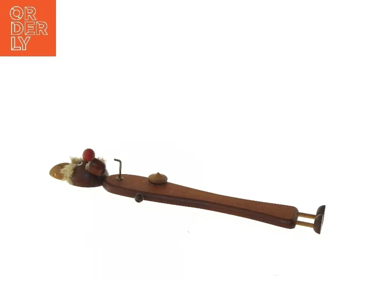 Billede 3 - Viking nøgle holder i teak Træfigur med mand og pibe (str. 42 cm)