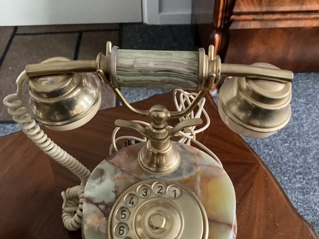 Billede 2 - Fastnet Bord telefon i Marmor og messing