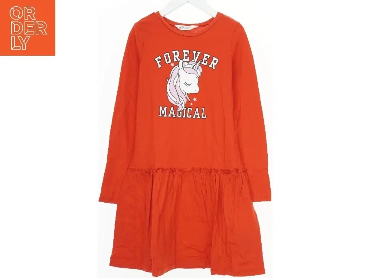 Billede 1 - Rød kjole med enhjørning print fra H&M (str. 140)