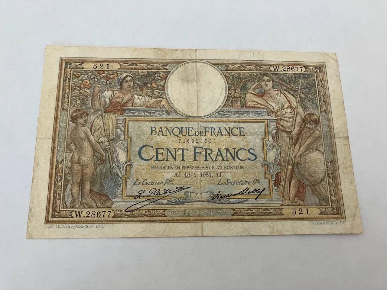 Billede 1 - 100 Francs France 1931