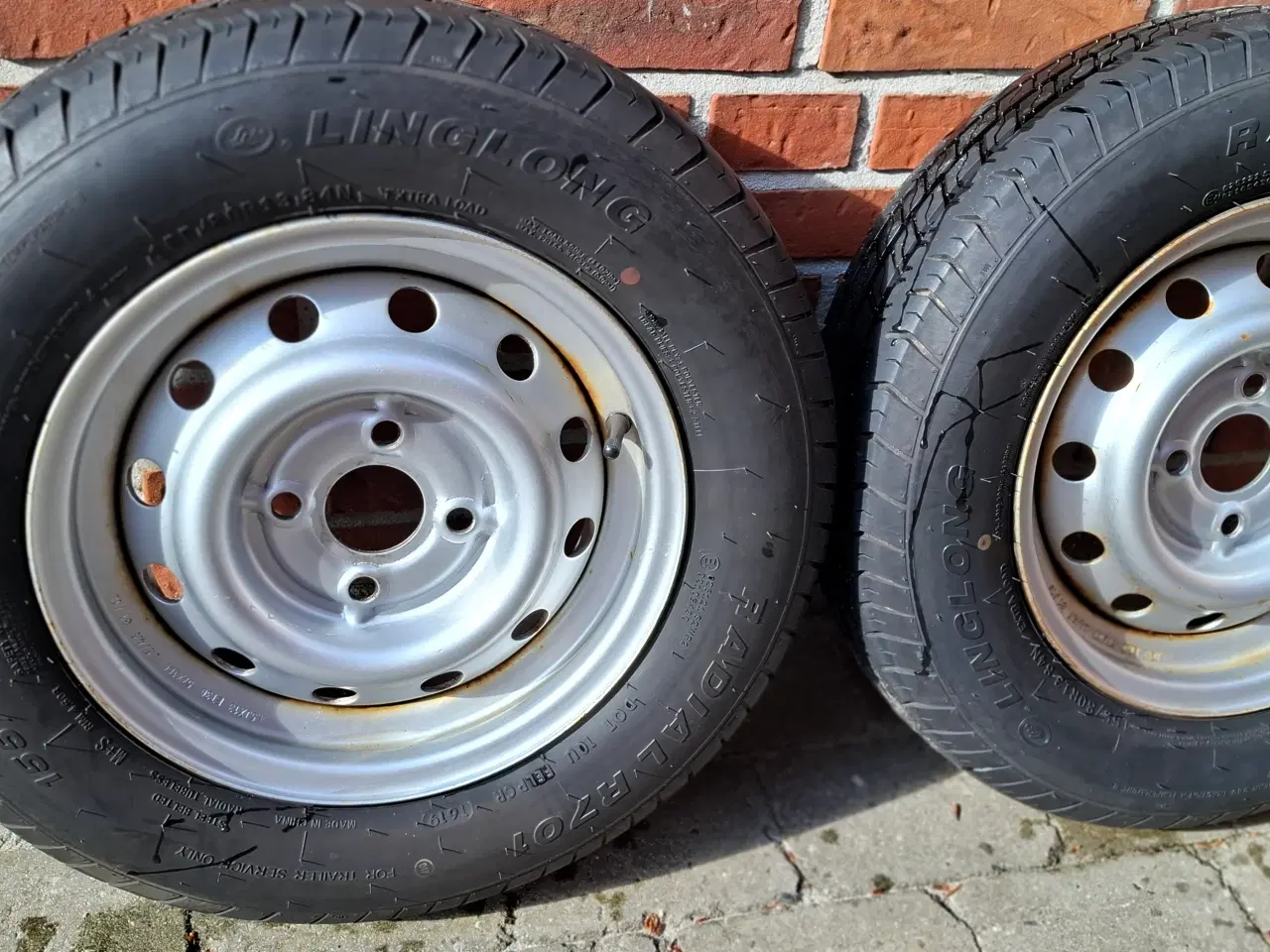Billede 1 - Hjul til bådtrailer,155/80R13
