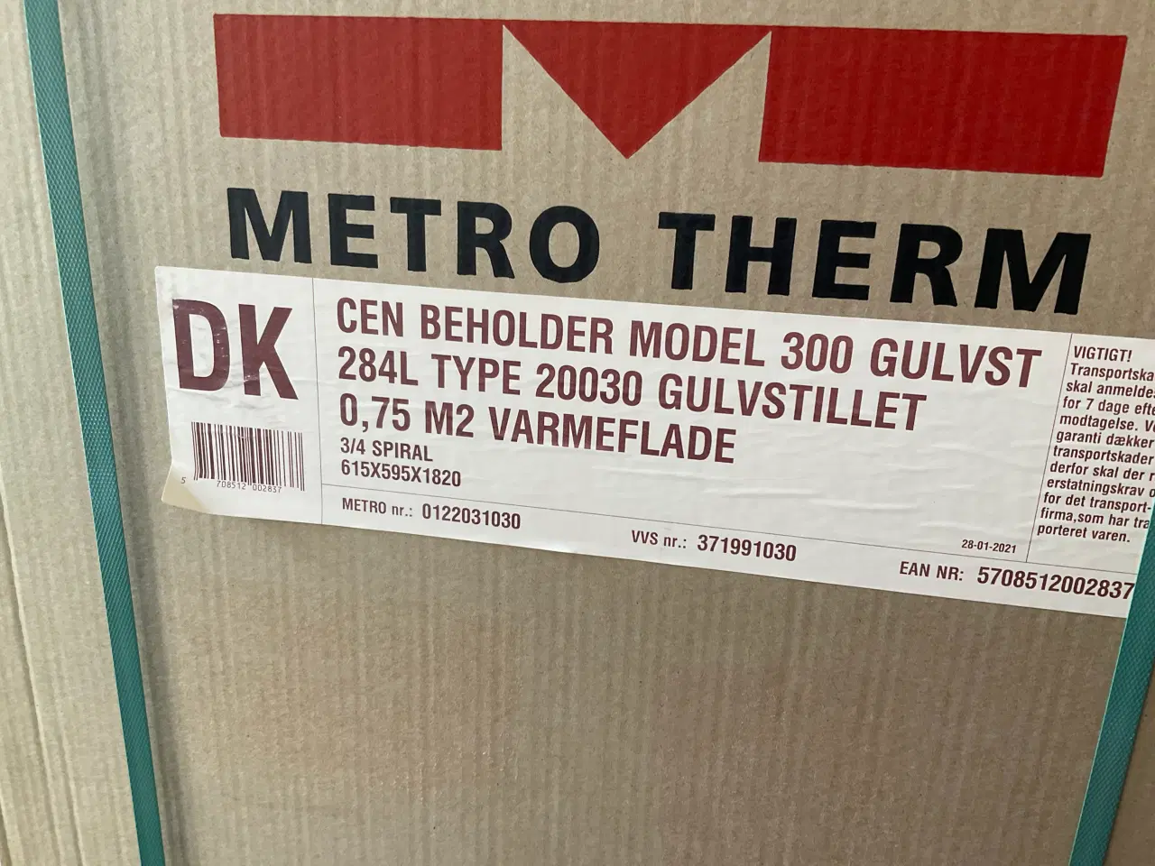 Billede 1 - Varmtvandsbeholder MetroTherm