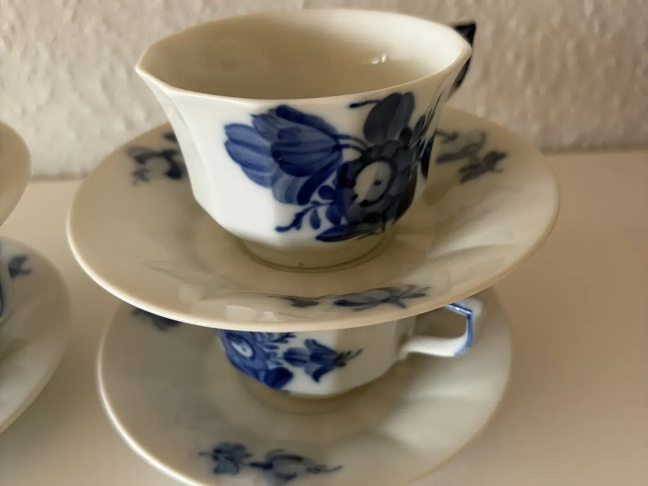 Billede 2 - Smukke moccakopper m. underkopper – Blå Blomst kan