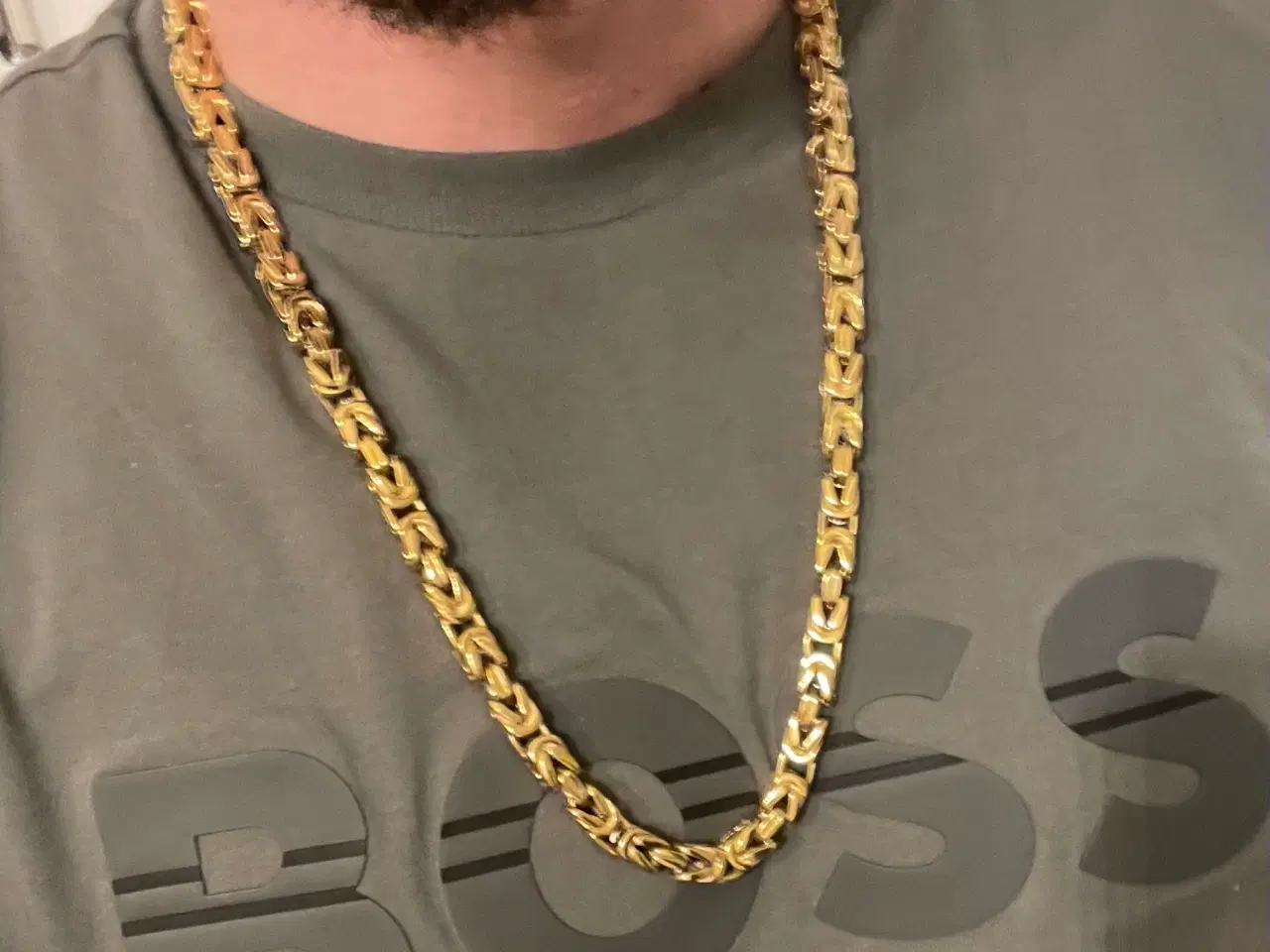 Billede 2 - 8mm goldfilled kongekæde, 70cm uden lås