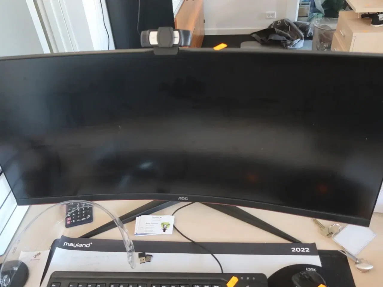 Billede 2 - Monitor AOC 34G2X, mus, tastatur, headset