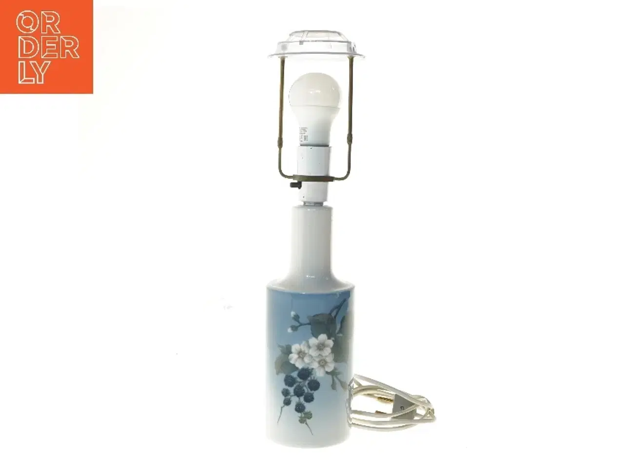 Billede 1 - Bordlampe med blomstermotiv fra Royal Copenhagen (str. 46 cm)