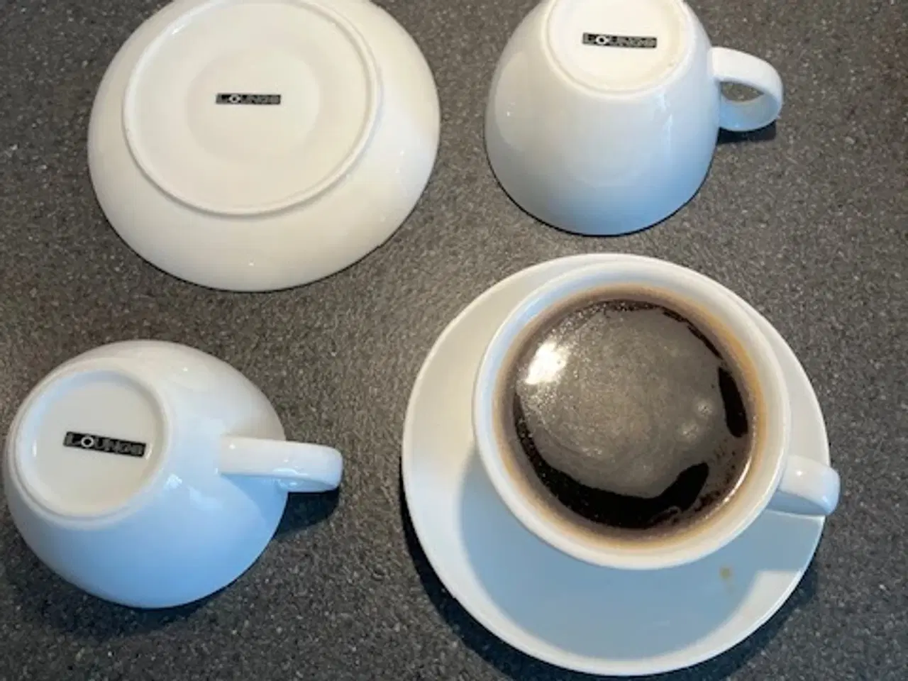 Billede 4 - 3 Lounge Cappuccinokopper i hvid porcelæn–Som nye