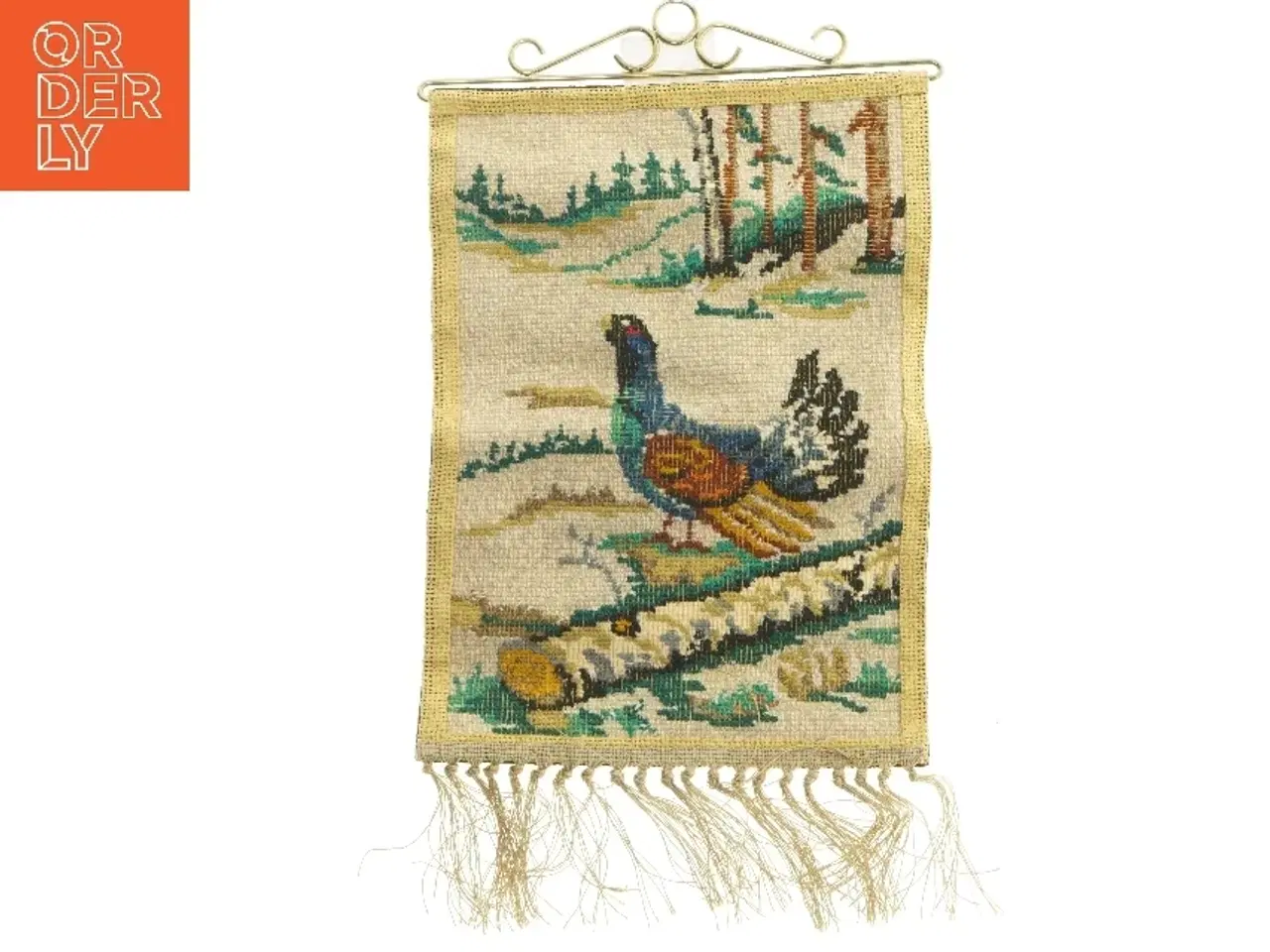 Billede 3 - Billedtæppe med fuglemotiv (str. 42x31 cm)