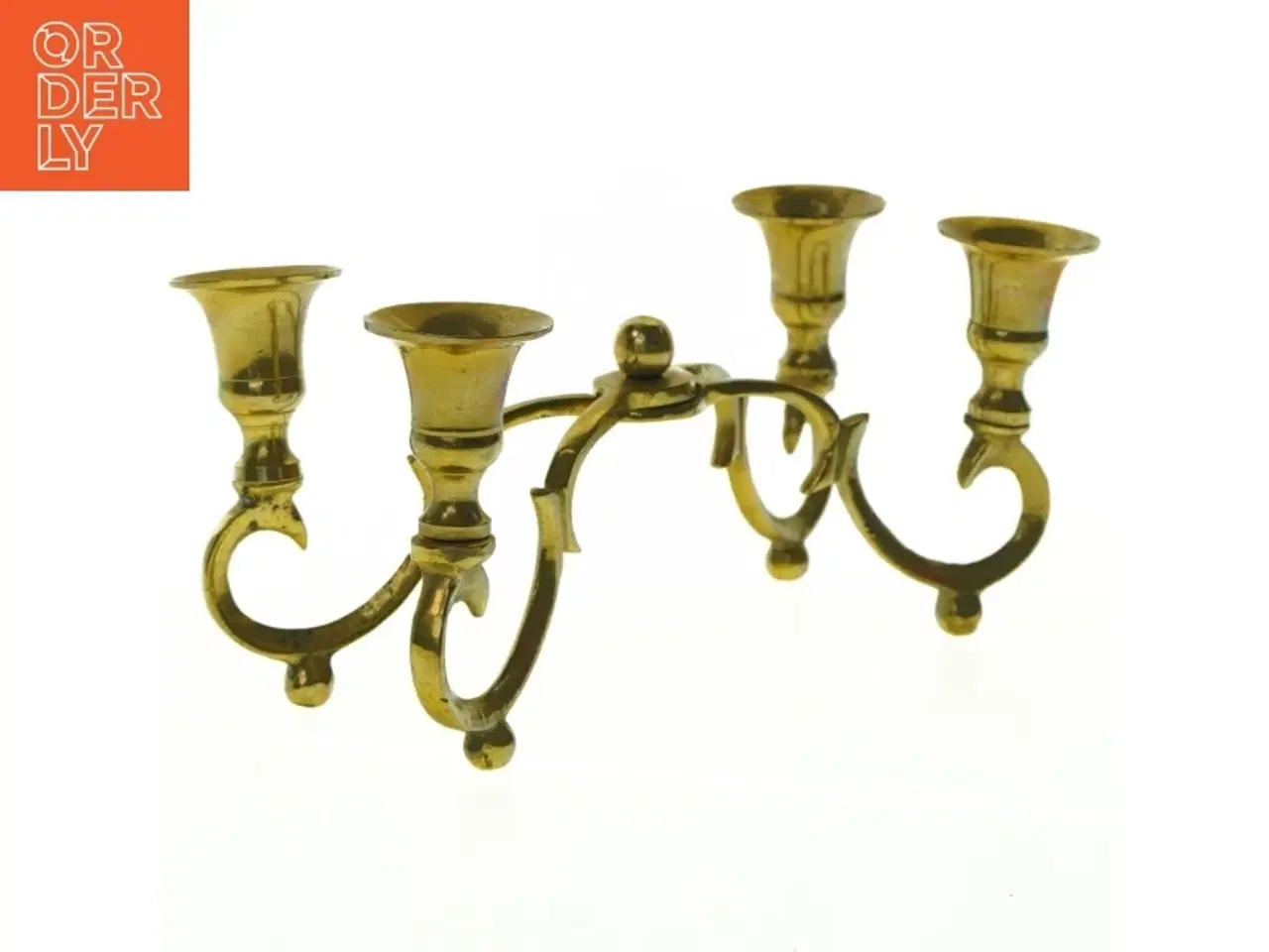 Billede 2 - Messing lysestage til fire lys (str. 24 cm)