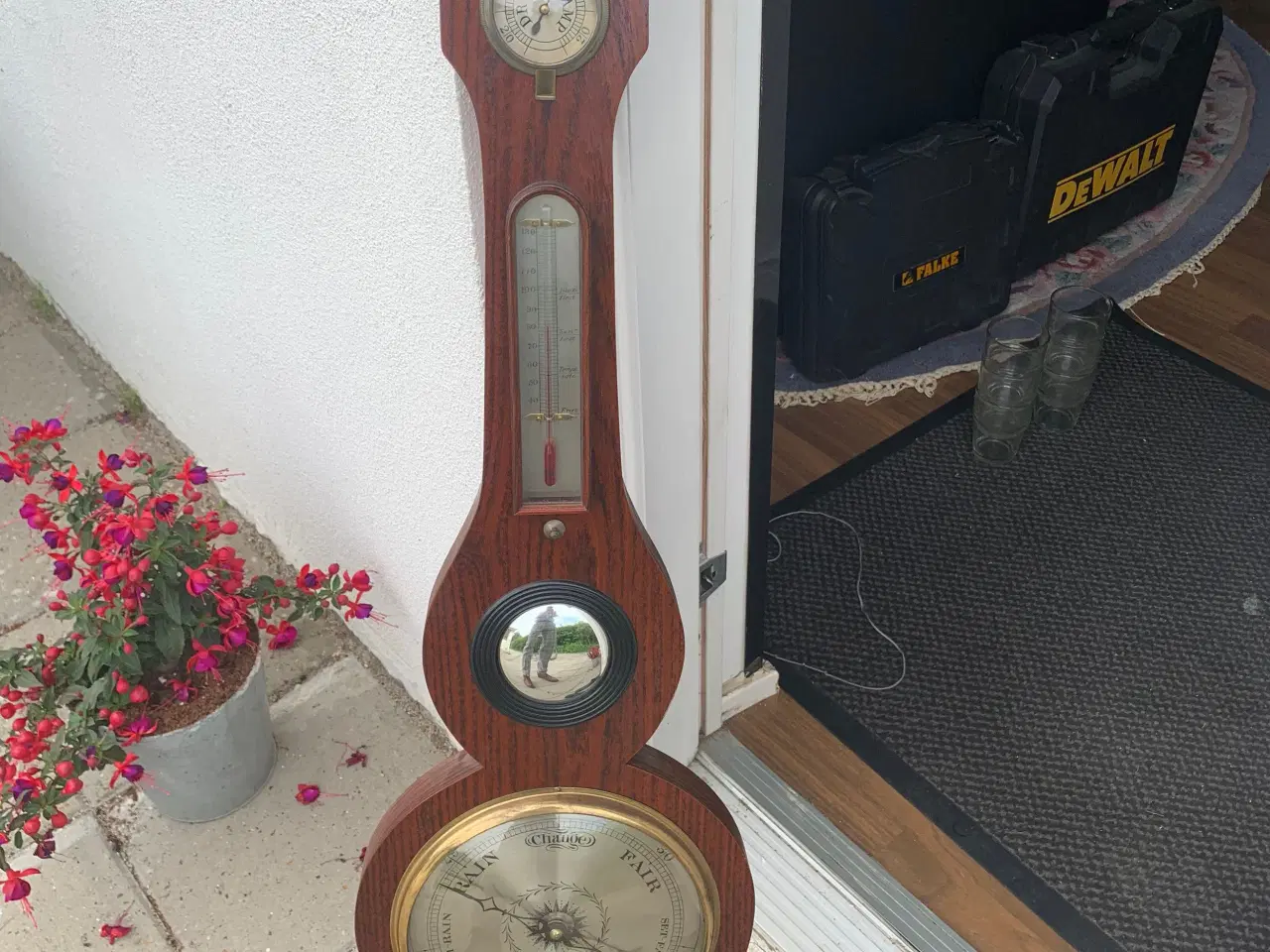 Billede 1 - Antik banjo barometer i mahogni sælges