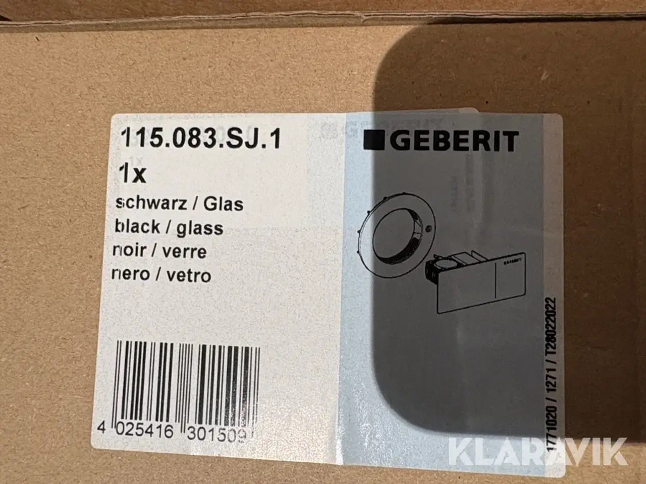 Billede 8 - Trykknap til toiletskyl Geberit stål, hvid og sort glas, 11 styk