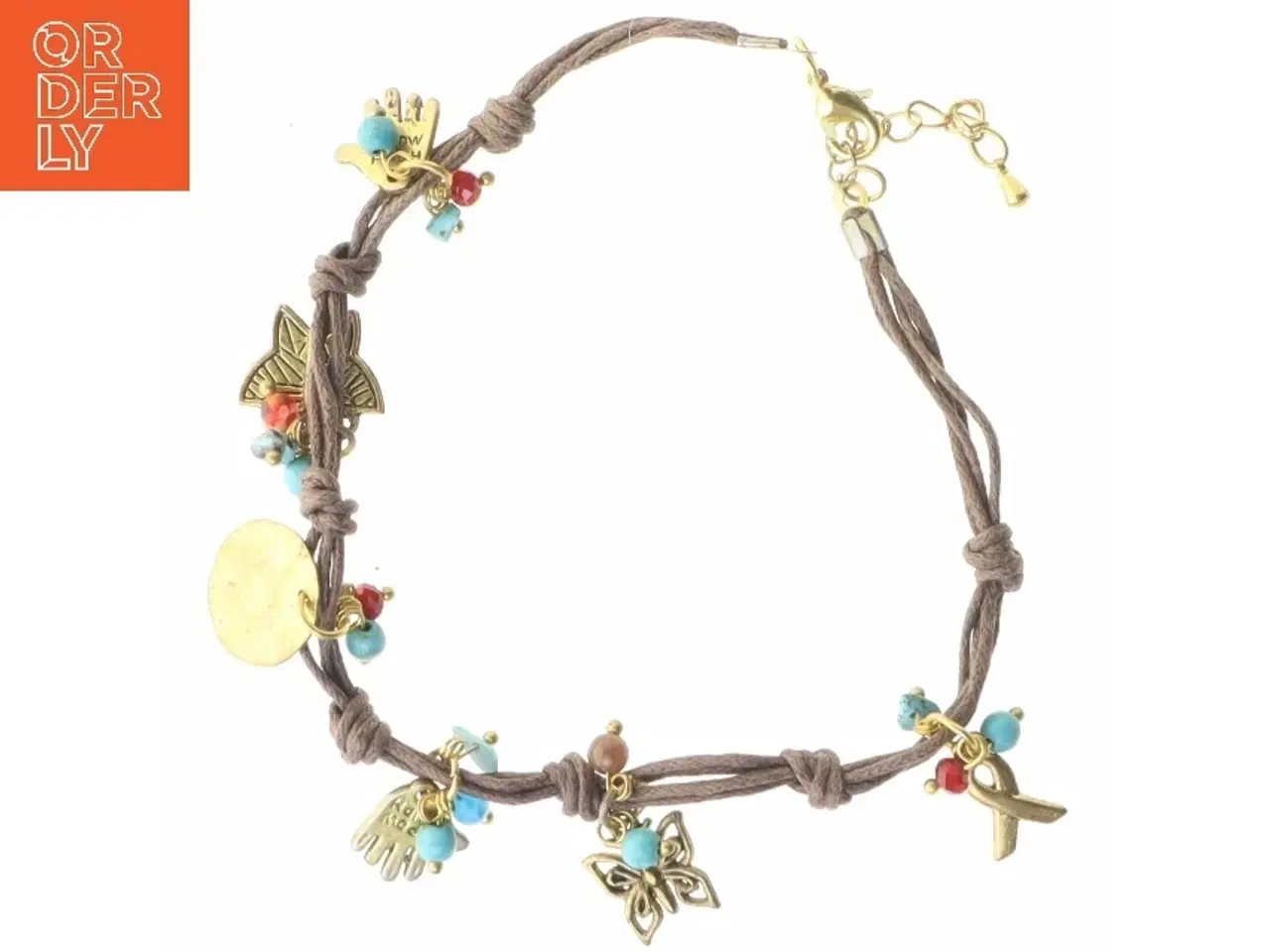 Billede 3 - Armbånd med vedhæng og små perler (str. 30 cm)