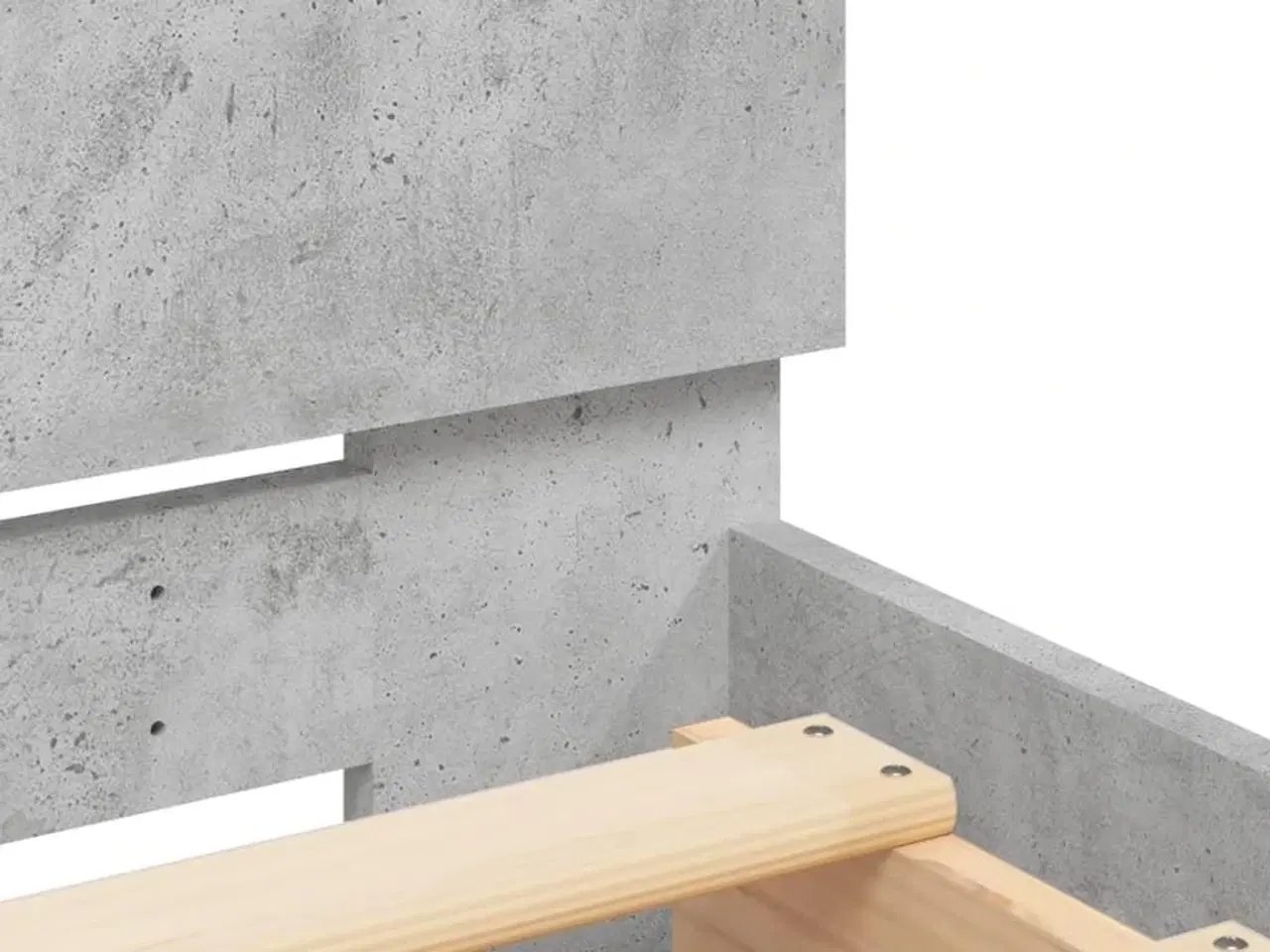 Billede 8 - Sengeramme med sengegavl 90x200 cm konstrueret træ betongrå