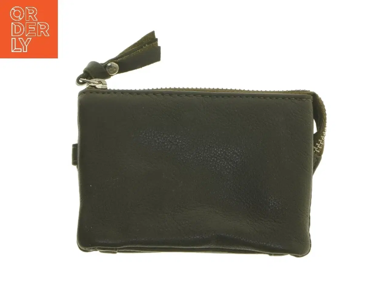 Billede 2 - Grøn læderpung med lynlås, ny (str. 13,5x10 cm)