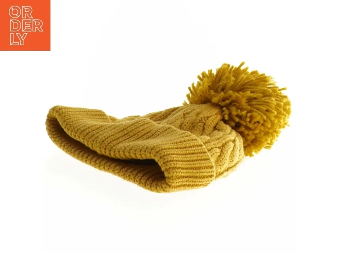 Billede 2 - Gul strikket hue med pompon fra Next (str. 6 mdr)