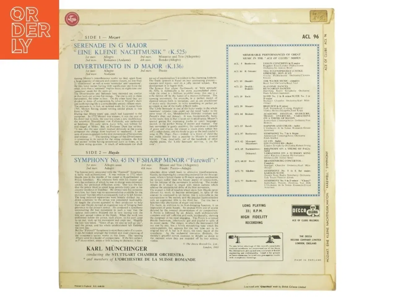 Billede 2 - Eine Kleine Nachtmusi og Haydns fjerde symfoni (LP)